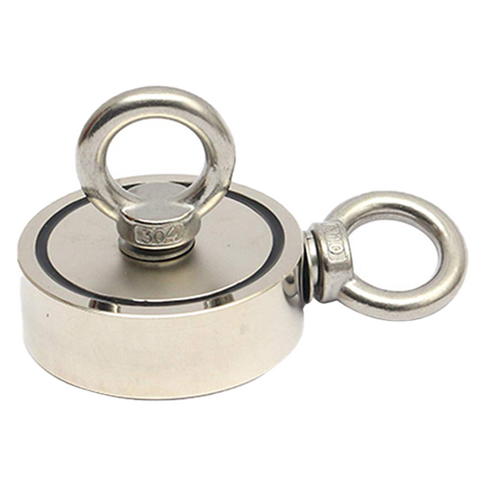 200KG Double Sided Fishing Magnet with Double Eye Bolts Connected